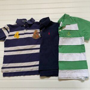 Ralph Lauren Navy Blue & White, Navy Blue, and Green & White Polo Shirts Boys 4T
